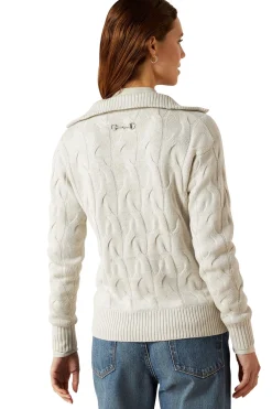 Alamere Damenpullover mit halbem Reißverschluss