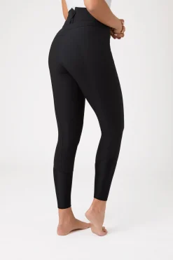 Angelina Leichte Damen Stretch-Reithose mit Lederkniebesatz