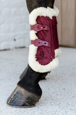 Bamboo Elastik Gamaschen mit veganem Lammfell