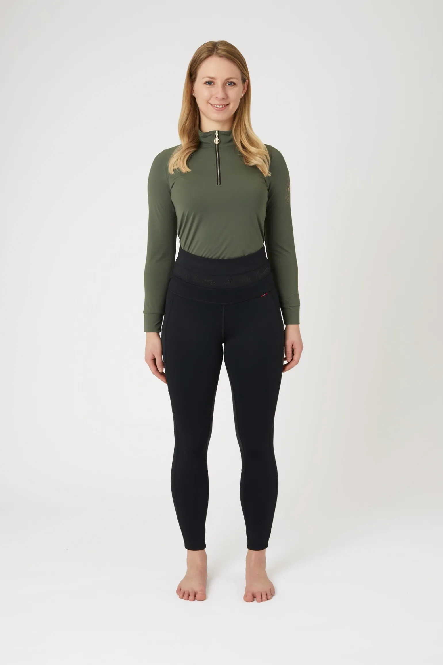 Caitlin Damen High Waist Reitleggings mit Vollgrip