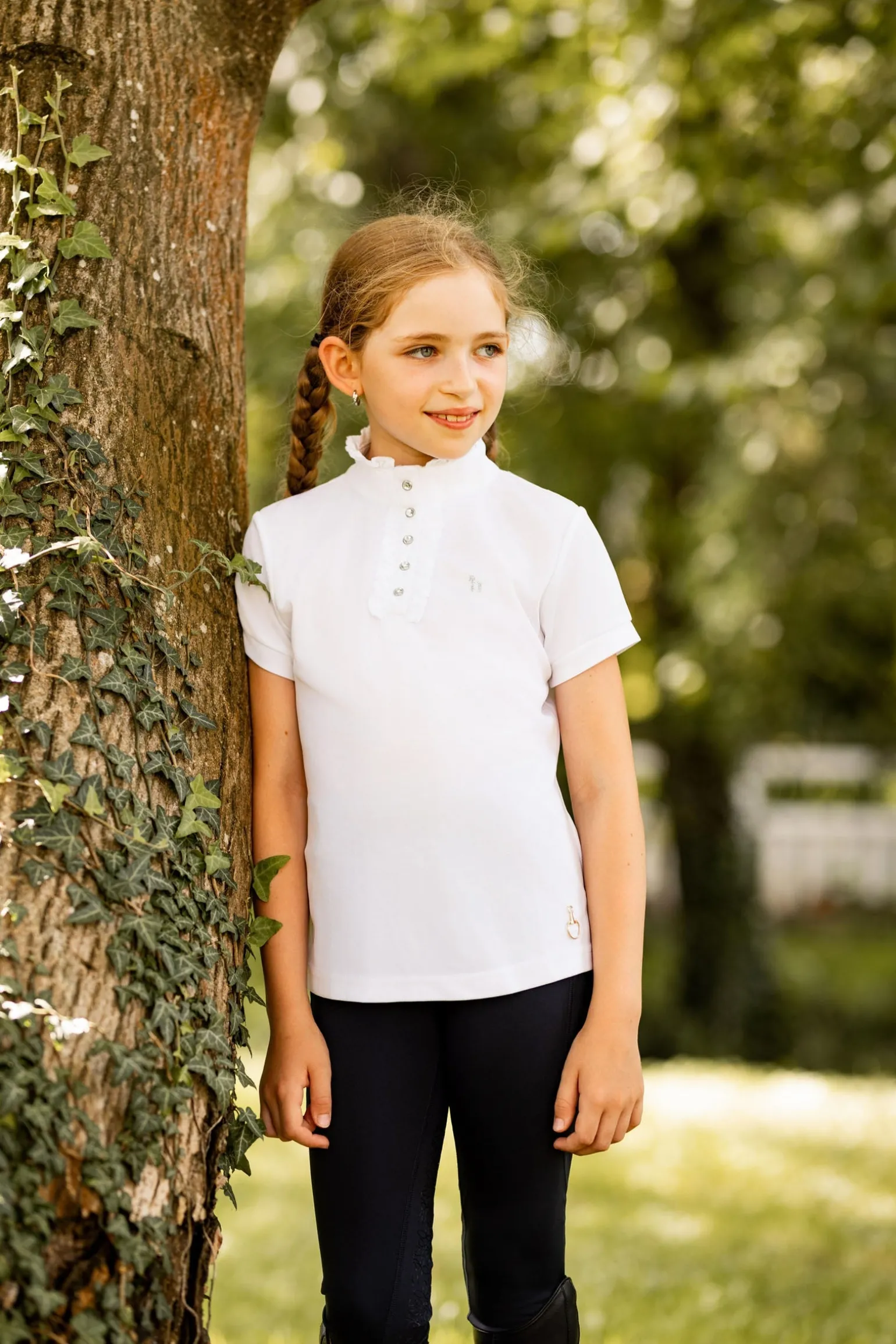 Christel Kinder Turniershirt mit Kurzarm und Rüschen