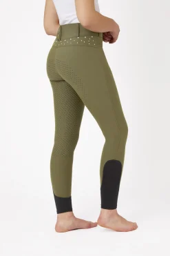 Damen Vollbesatzreithose mit hohem Bund und Kristallen