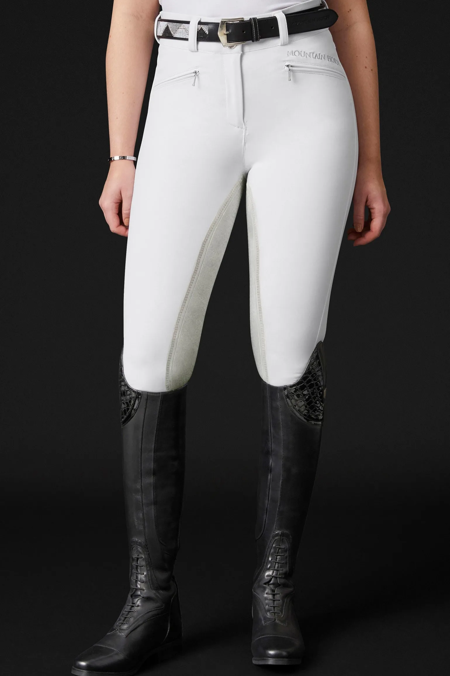 Diana Damen Vollbesatzreithose mit Kunstleder