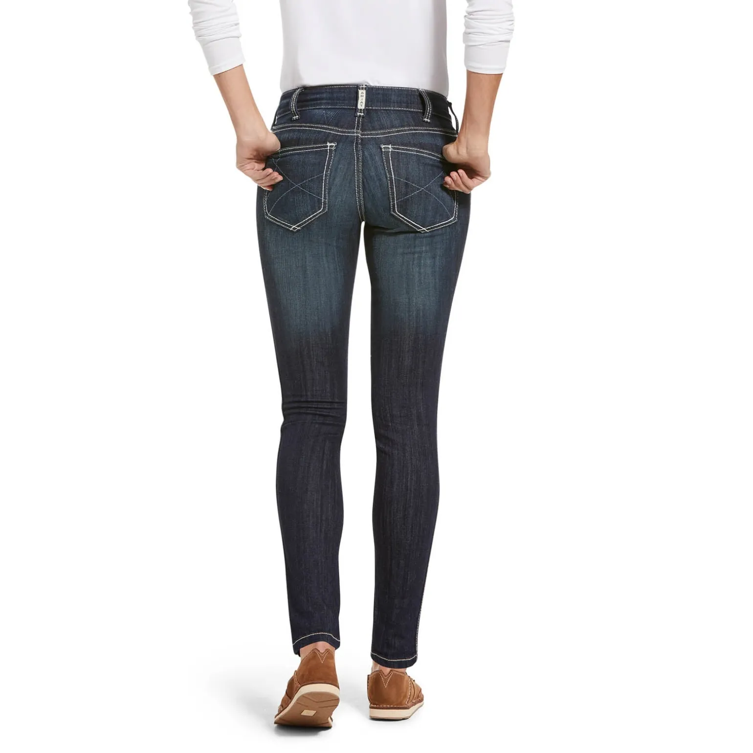 Ella R.E.A.L. Outseam Damen Skinny Jeans mit mittlerer Bundhöhe