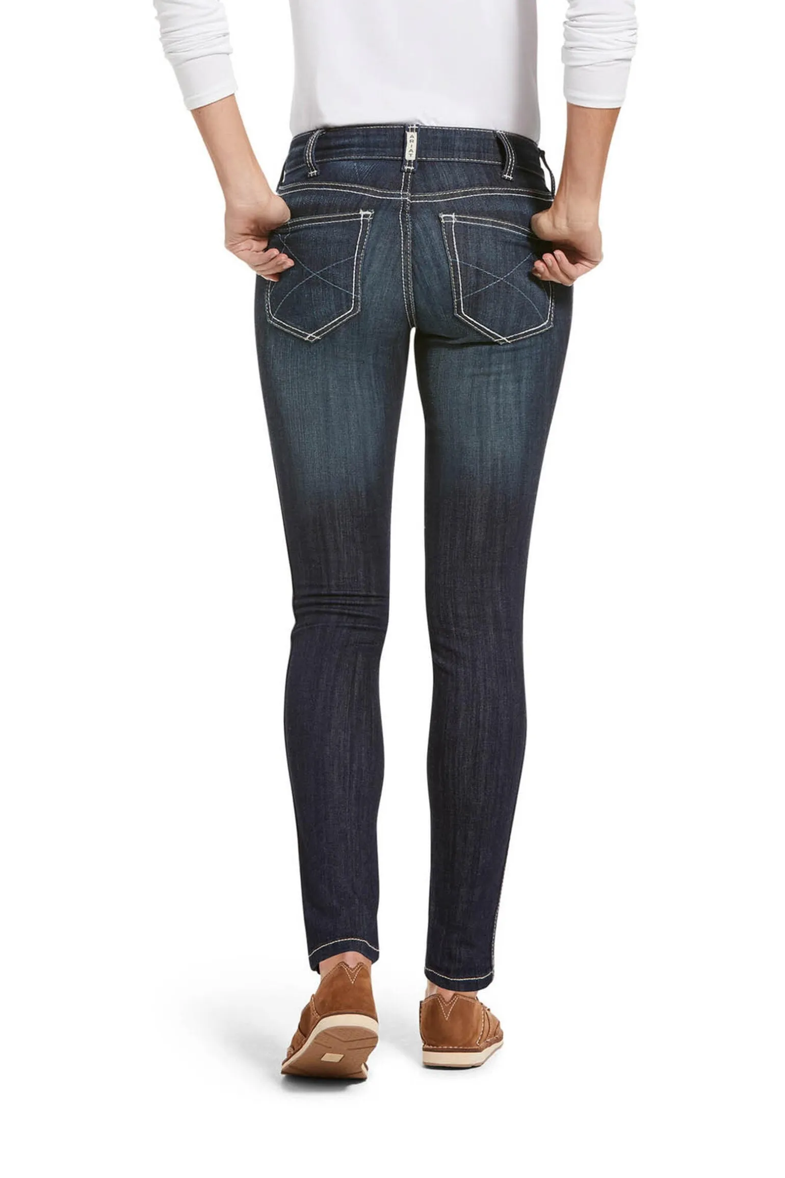 Ella R.E.A.L. Outseam Damen Skinny Jeans mit mittlerer Bundhöhe