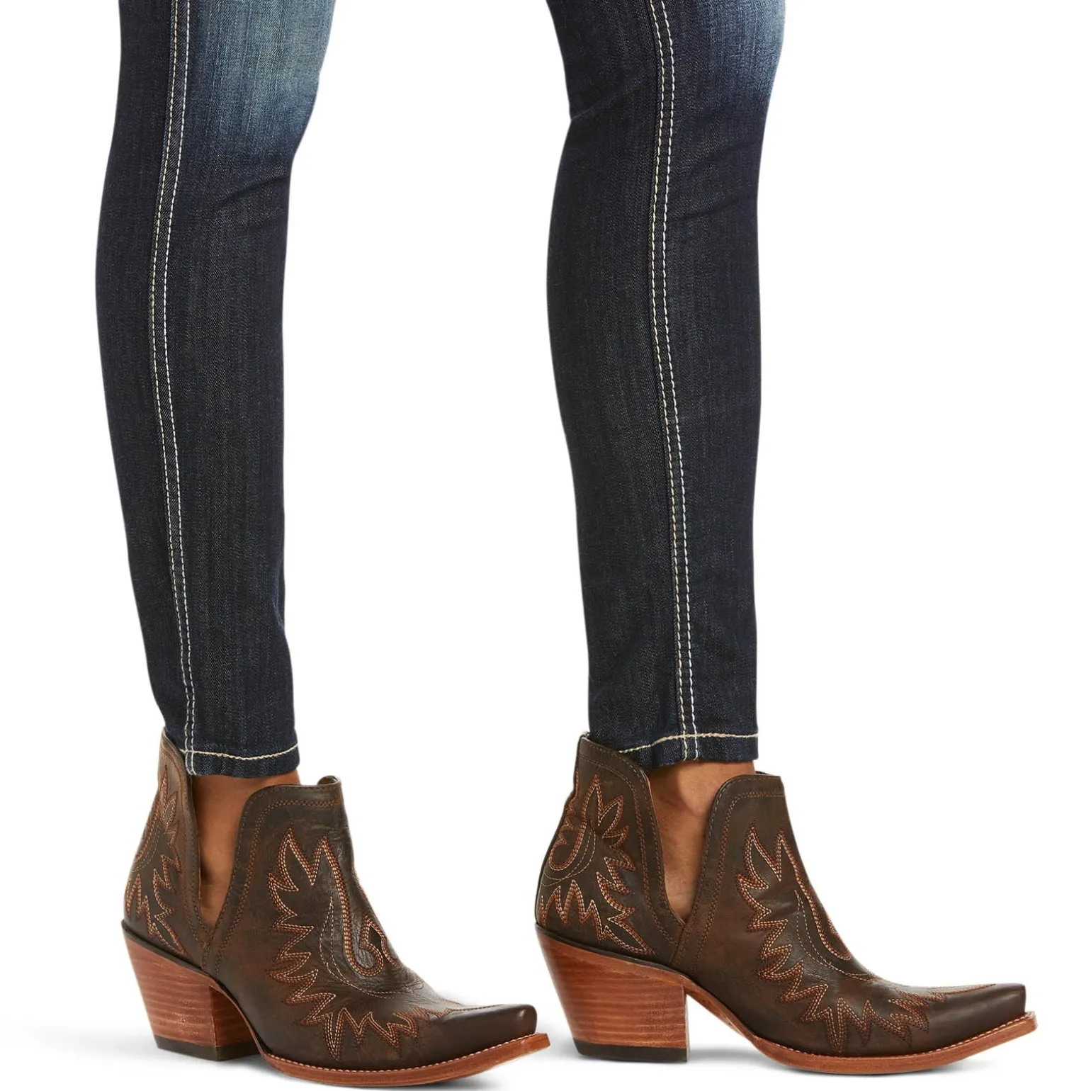 Ella R.E.A.L. Outseam Damen Skinny Jeans mit mittlerer Bundhöhe