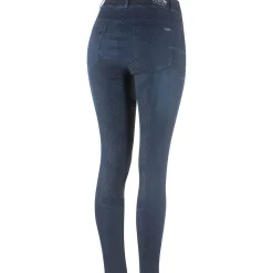 Elle Damen Reithose mit Vollbesatz in Jeansoptik mit Silikon Grip
