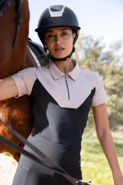 Giselle Damen zweifarbiges Poloshirt