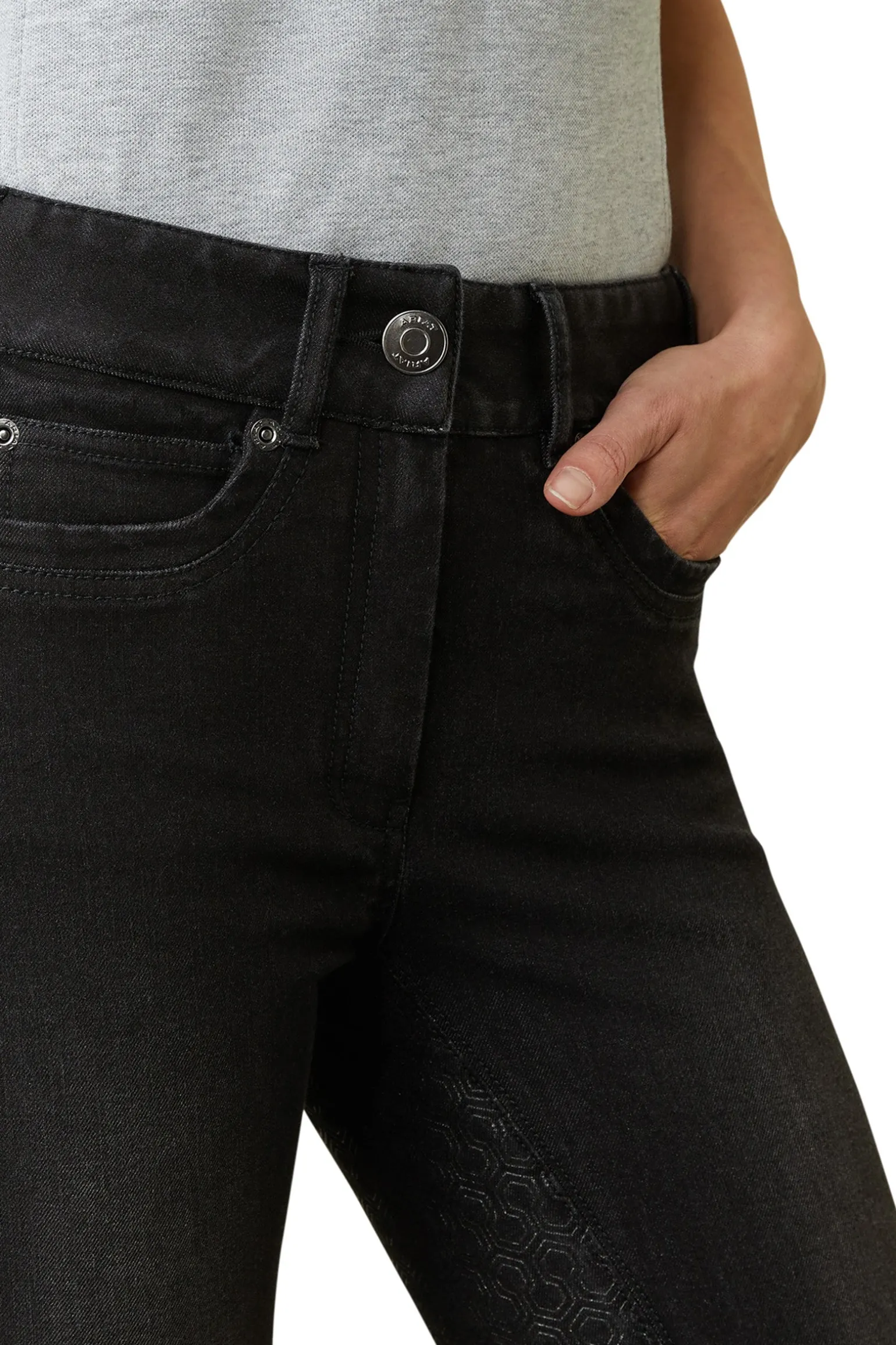 Halo B Damen Jeansreithose mit Vollbesatz