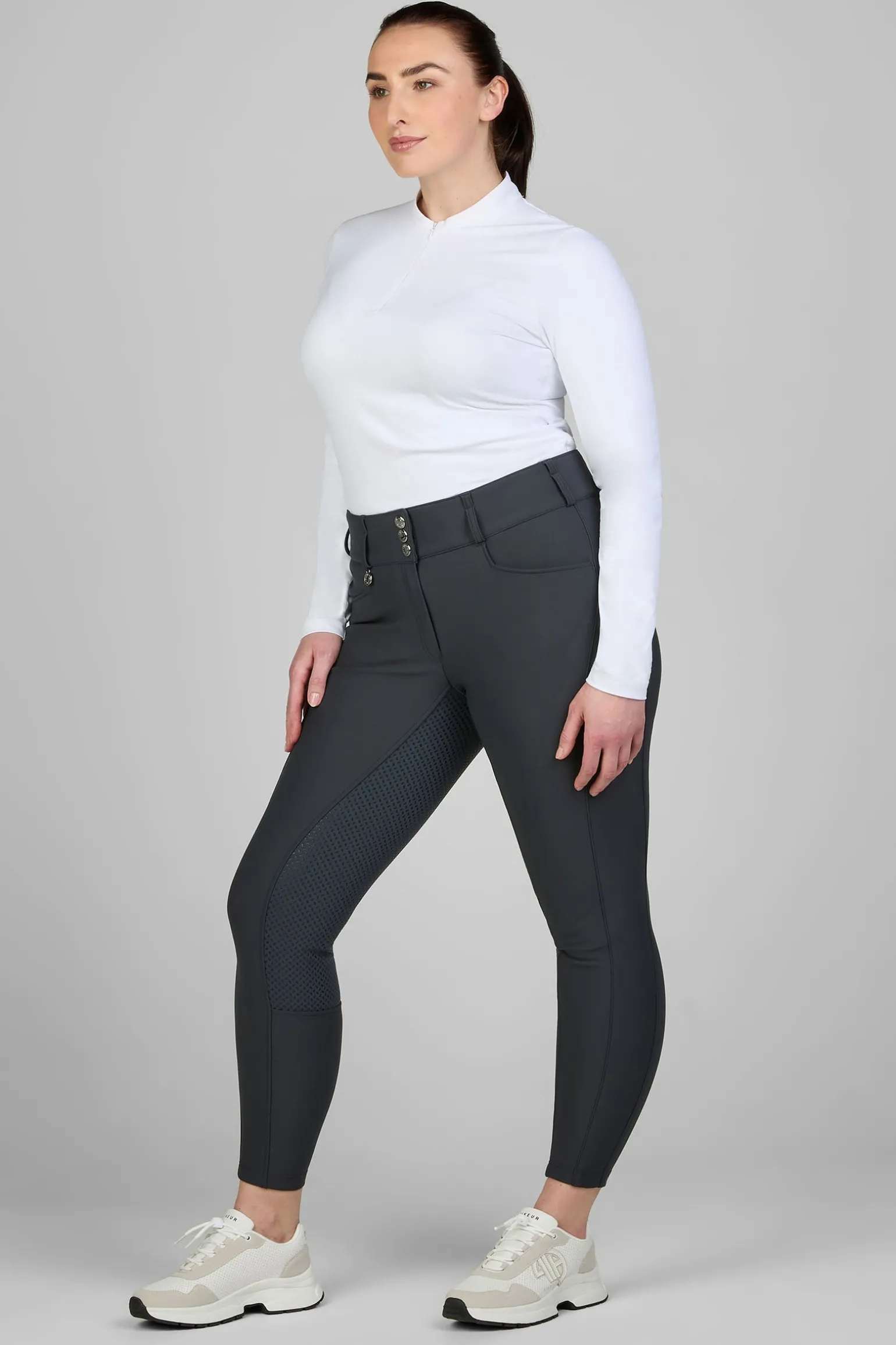 Hohe Winter-Reithose mit Grip-Vollbesatz