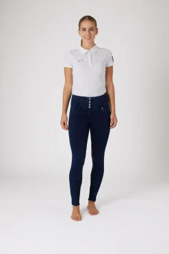 Kacy Damen Jeans Thermoreithose mit Vollbesatz