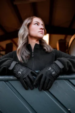 Laia Damen Reithandschuhe mit Logo Print