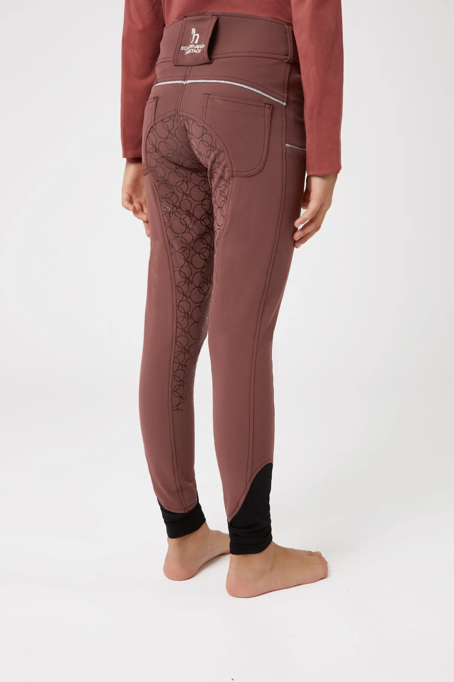 Leighton Teens Vollbesatzreithose mit Silikongrip und Handytasche