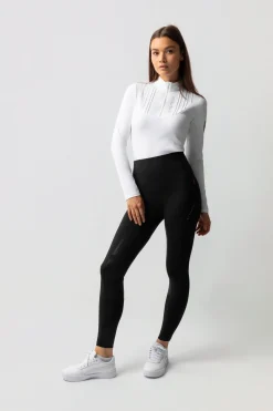 Leonora Damen nahtlose Thermo-Reithosen mit Vollbesatz