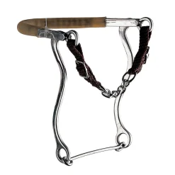 Mechanisches Hackamore mit Kinnkette und Edelstahl-Seitenteilen, 31cm