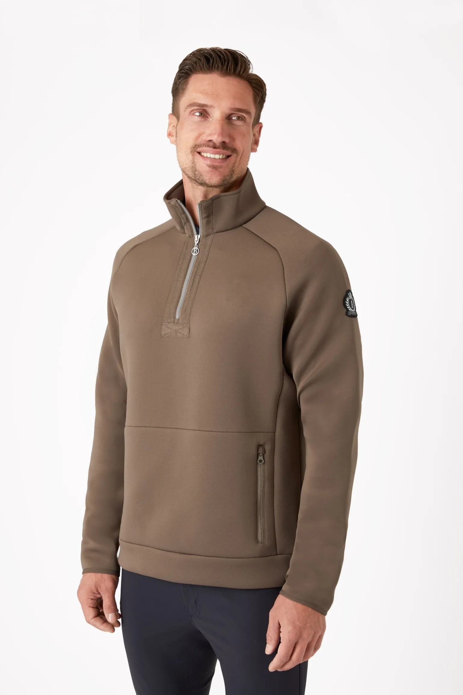 Nicolas Herren Funktionssweatshirt mit Reißverschlusstaschen