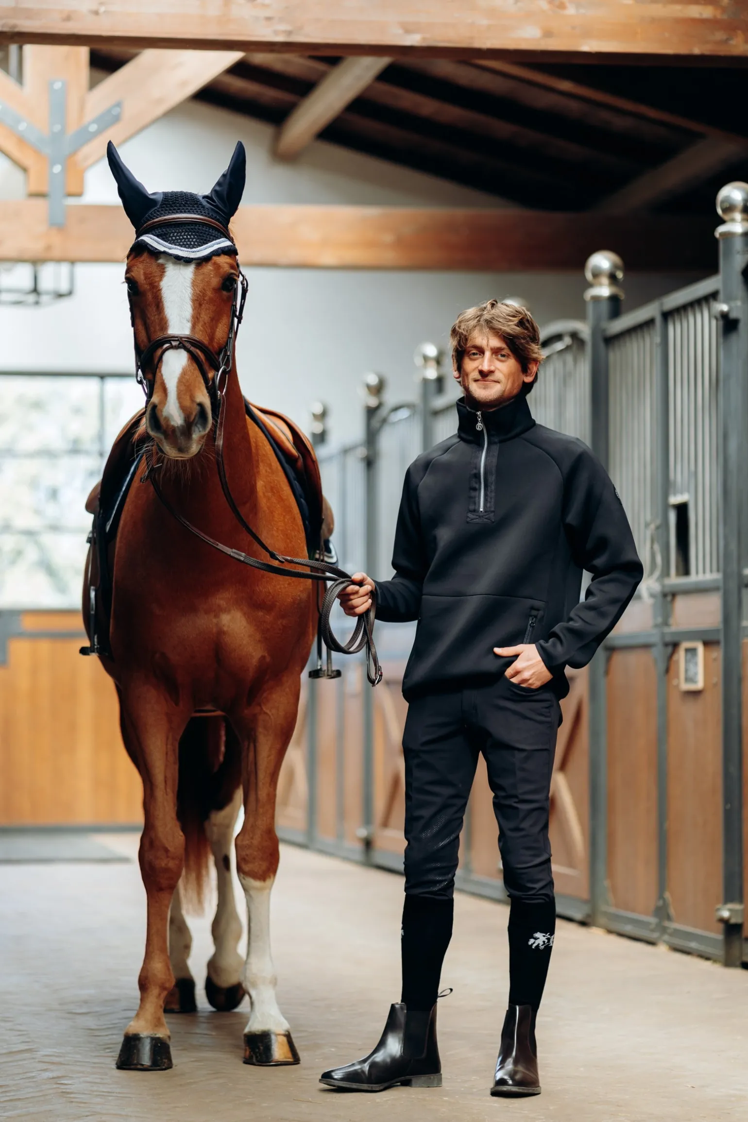 Nicolas Herren Funktionssweatshirt mit Reißverschlusstaschen