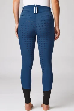 Reithose mit Vollbesatz mit hohem Bund und Kontrasteinfassung