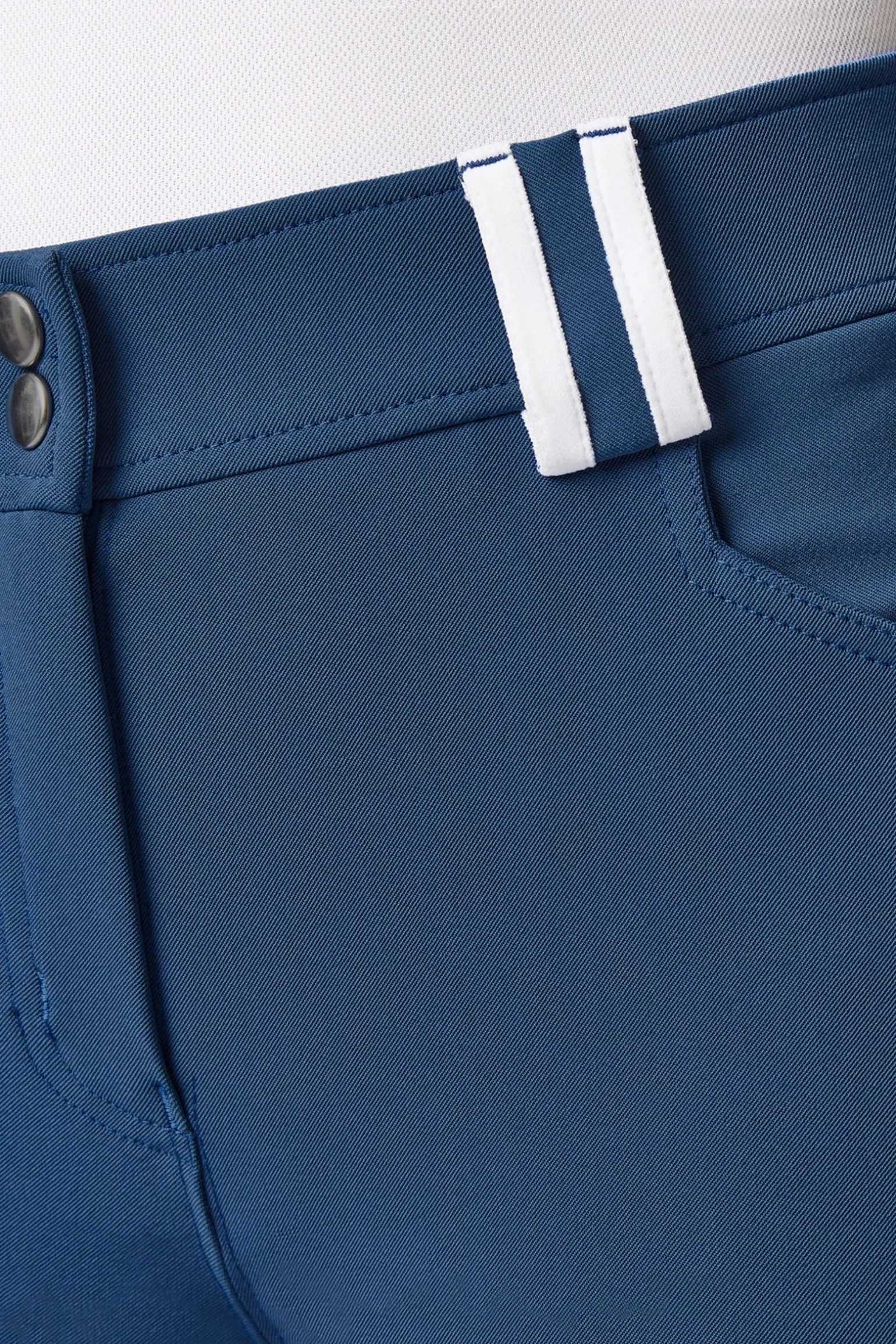 Reithose mit Vollbesatz mit hohem Bund und Kontrasteinfassung