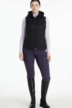 Rose Damen-Steppweste mit Kapuze