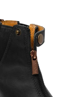 Rose Reitstiefeletten aus Leder mit Reißverschluss