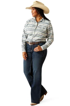 Seaside Serape Damen Shirt mit Druckknöpfen