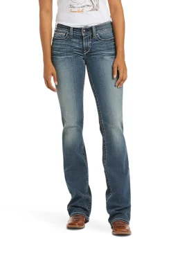Whipstitch R.E.A.L. Damen Bootcut Stretch Jeans mit mittelhohem Bund