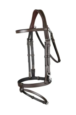 Working Trense aus flachem Leder mit Karabinerhaken