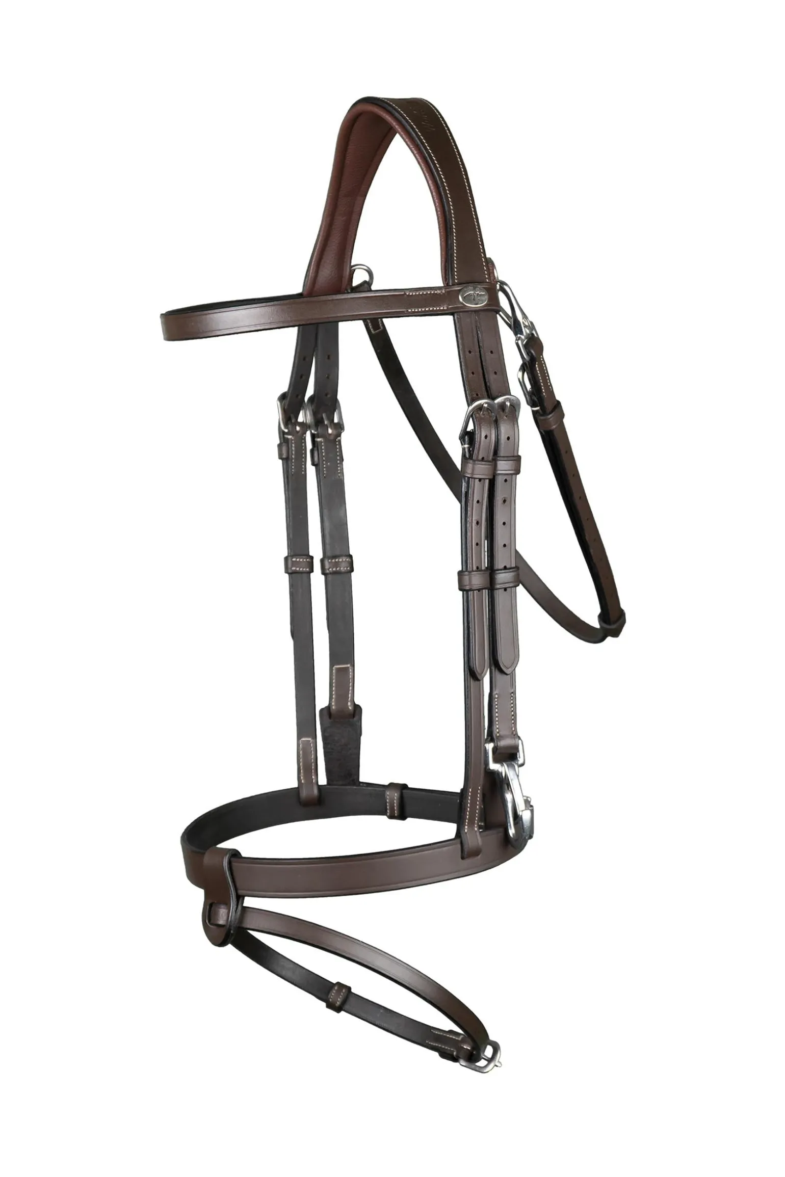 Working Trense aus flachem Leder mit Karabinerhaken